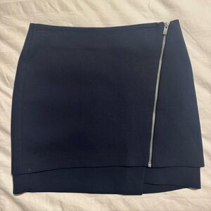 H&M Dark Blue Mini Skirt with Zipper